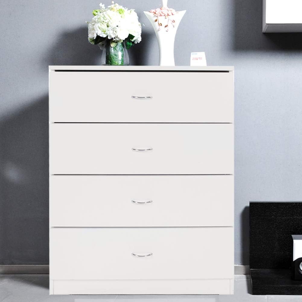 White 4 Drawer Wooden Dresser P4712