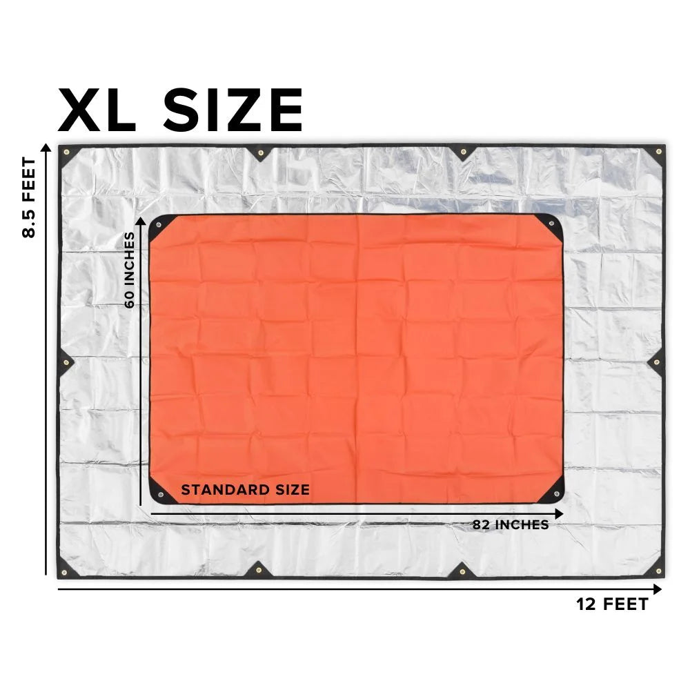XL Insulated Reflective Thermal Camping Tarp 8.5 ft x 12 ft Orange T47328