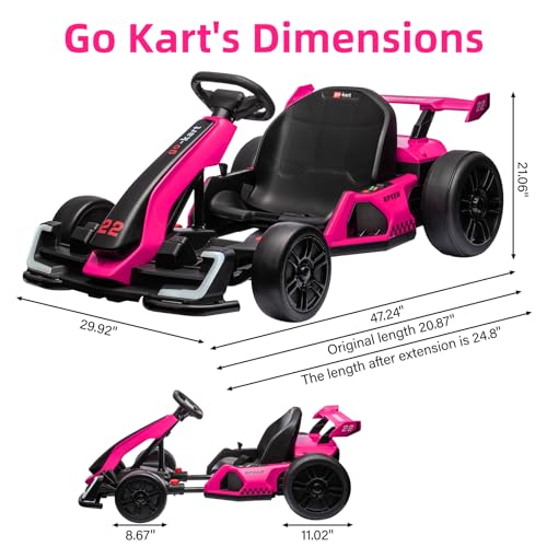 Red Electric Drift Go Kart with Adjustable Seat J672