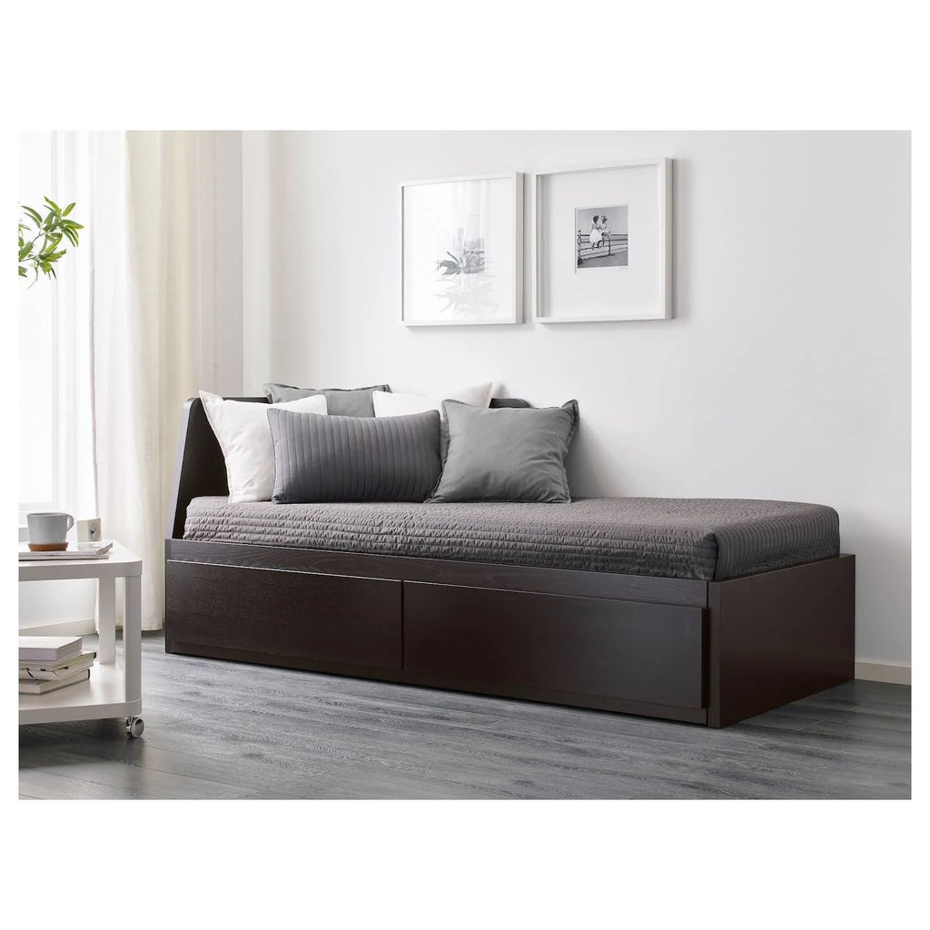 Black Twin Daybed Frame with 2 Drawers Y251