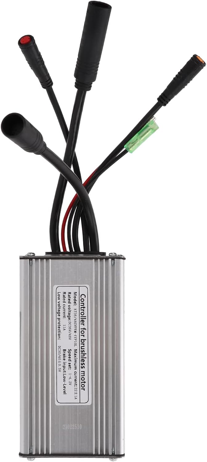 Motor Brushless Controller, 36V/48V 22A Waterproof Sine Wave Motor Controller for 500W Motor E-Bike Y5067
