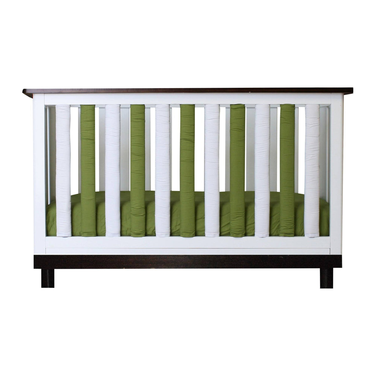 Green/White Vertical Crib Liners W578