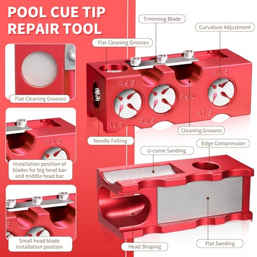 11-in-1 Aluminum Alloy Pool Cue Tip Shaper C7299