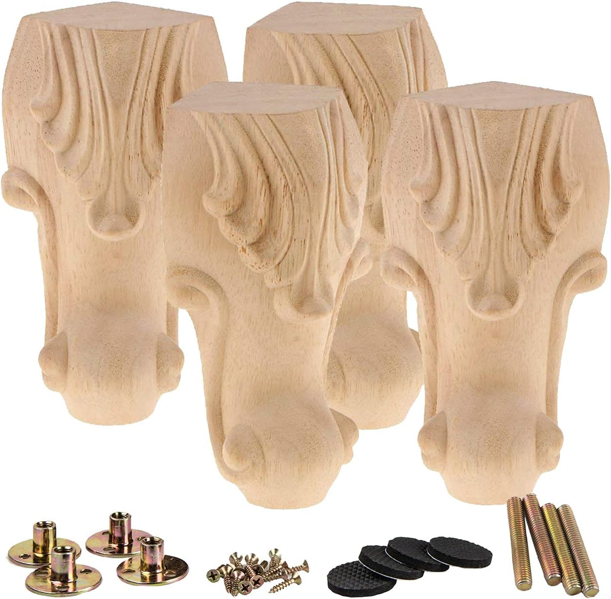 16 inch Set of 4 Solid Wood Furniture Legs G733
