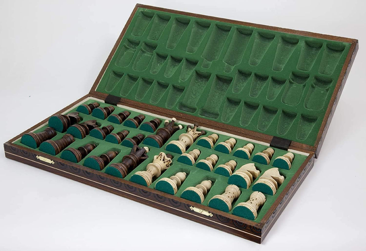 Handmade European Wooden Chess Set with 21 Inch Board T737120