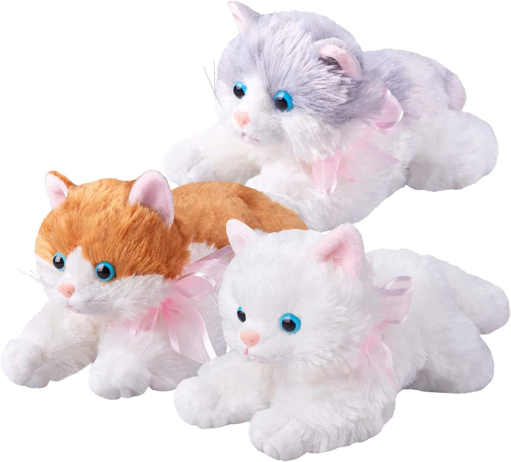 White Plush Cat Stuffed Animal Toy Set C67090