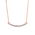 18" Rose Gold Curved Bar Necklace with Diamonds X4755