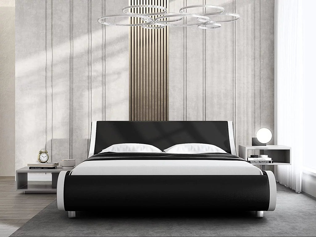 King Size Platform Bed Frame with Adjustable Headboard U257