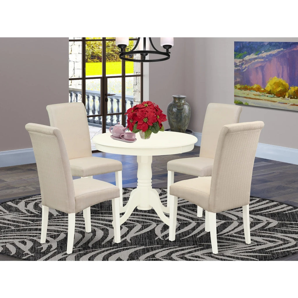5 Pc Dining Set with Round Table and 4 Chairs A567591