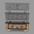 Wood Storage Trunk Coffee Table Off White Ivory Y670