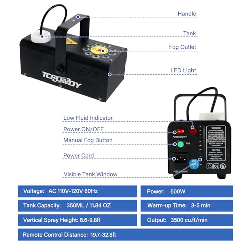 500W Fog Machine with 9 LED Lights K925047