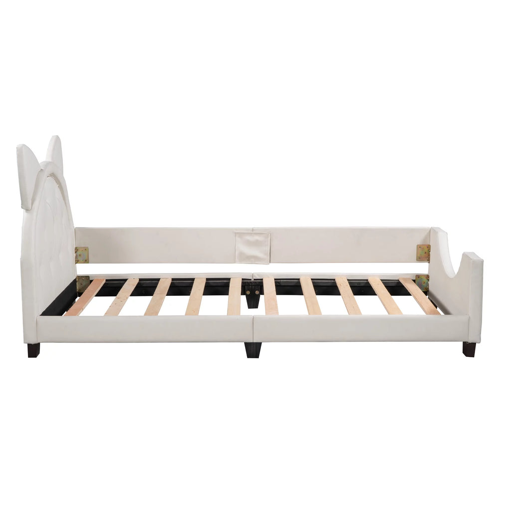 White Twin Size Upholstery Daybed with Headboard V180