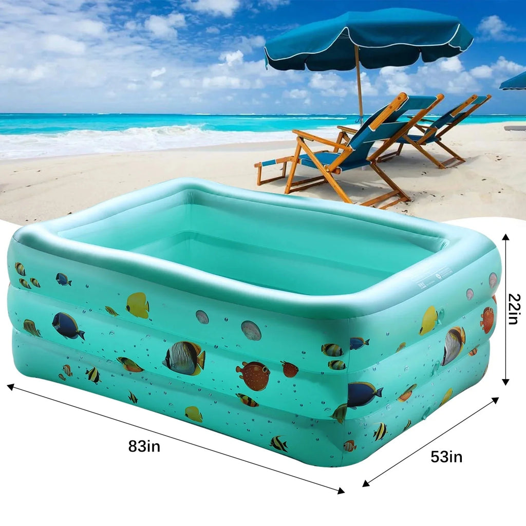Inflatable Rectangular Family Swimming Pool O1793