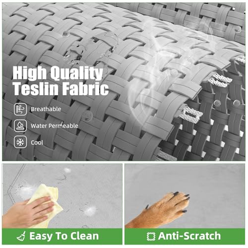 Raised Dog Bed Waterproof Breathable Grey P7916
