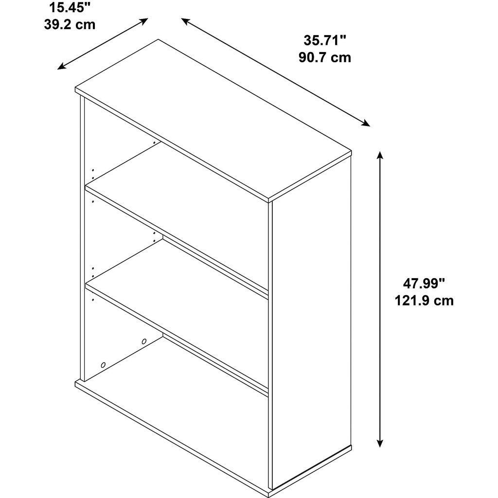 Mocha Cherry 3 Shelf Bookcase W314055