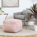 Pink Square Pouf Ottoman Z5178