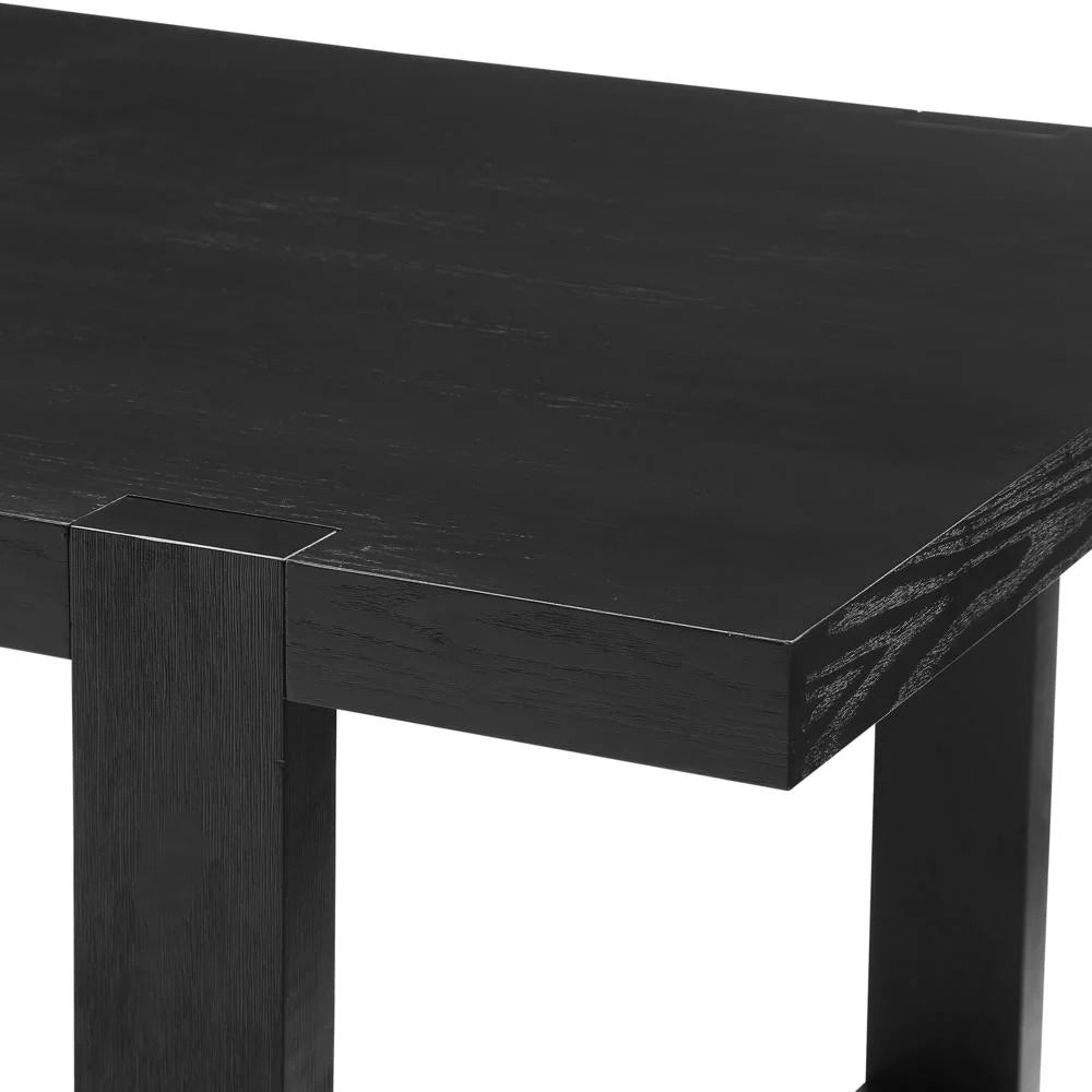 Rubbed Charcoal 8-Piece Dining Set with White Side Chairs M72760