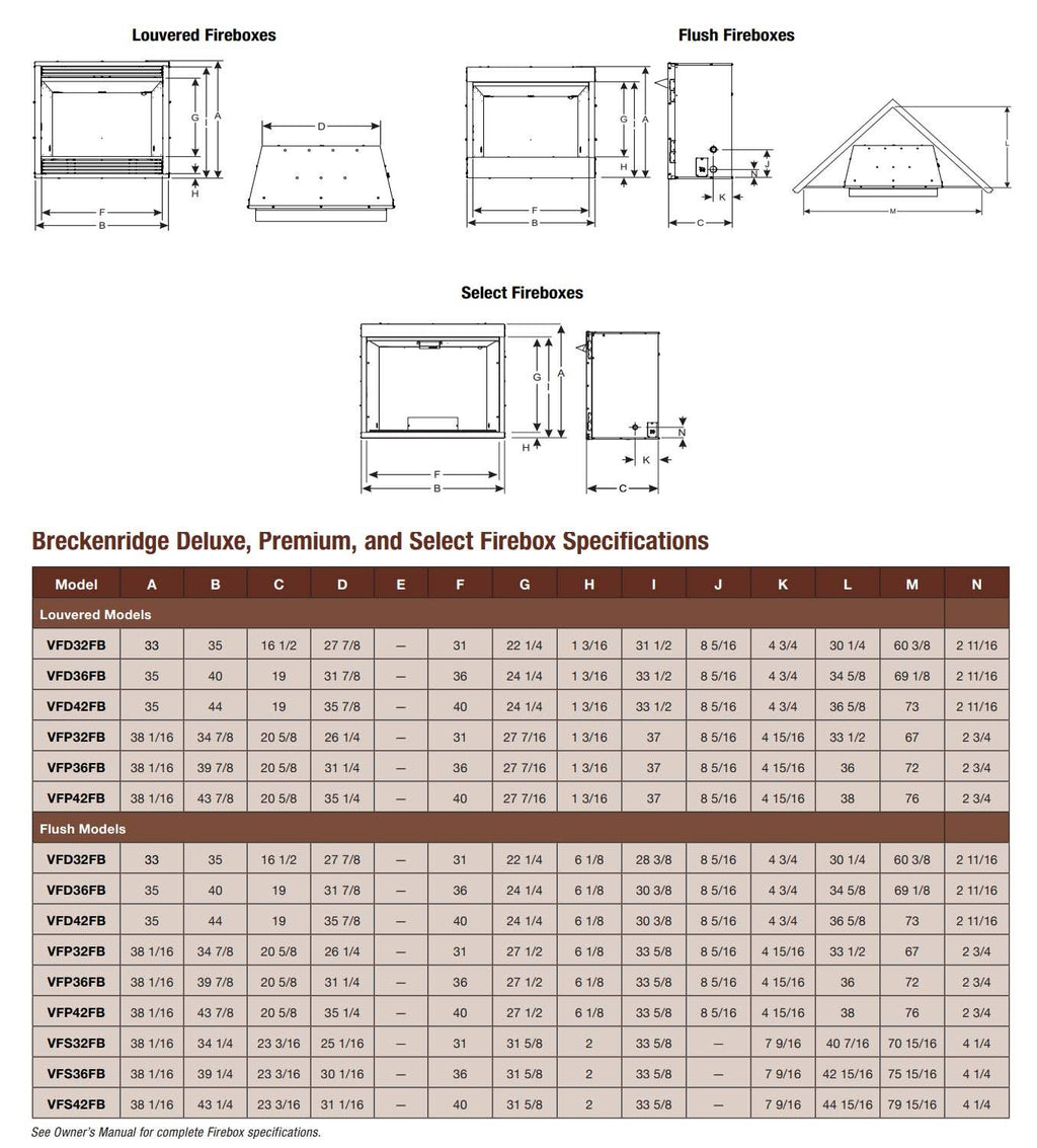 Vent-Free Firebox with Louver Refractory Liner N131872