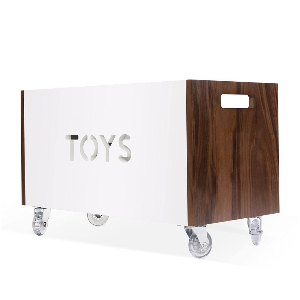 Toy Box Chest on Casters, Birch / White S465