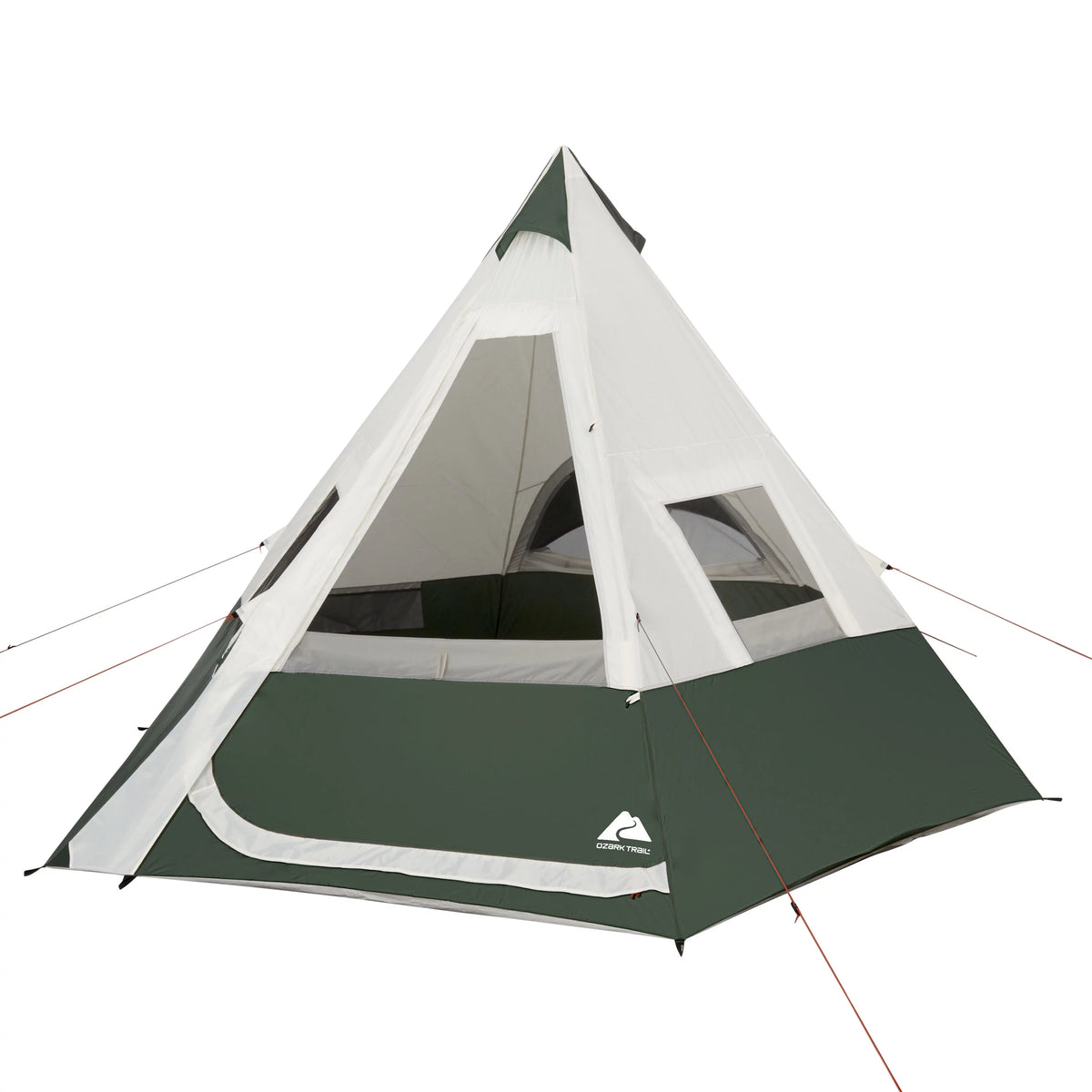 7-Person 1-Room Teepee Tent with Vented Rear Window, Green M4853