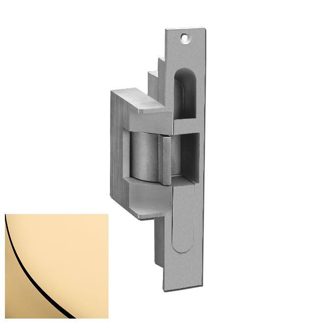 Electric Strike with Latchbolt and Locking Cam Bright Brass Finish F37061