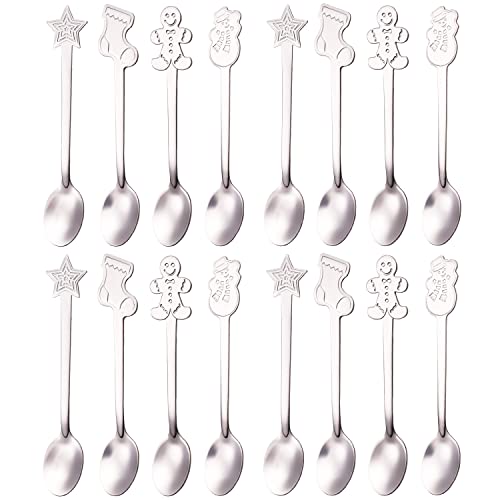 16 Pc Stainless Steel Christmas Spoons Set L978651