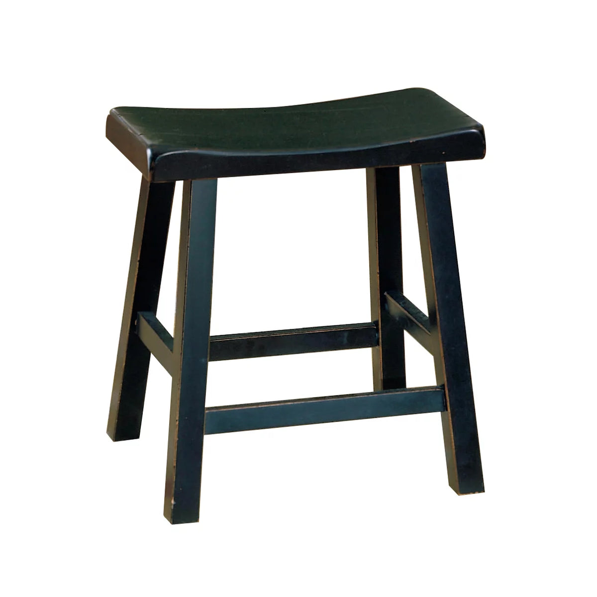 Black Set Of 2 Wooden Counter Height Stool U720