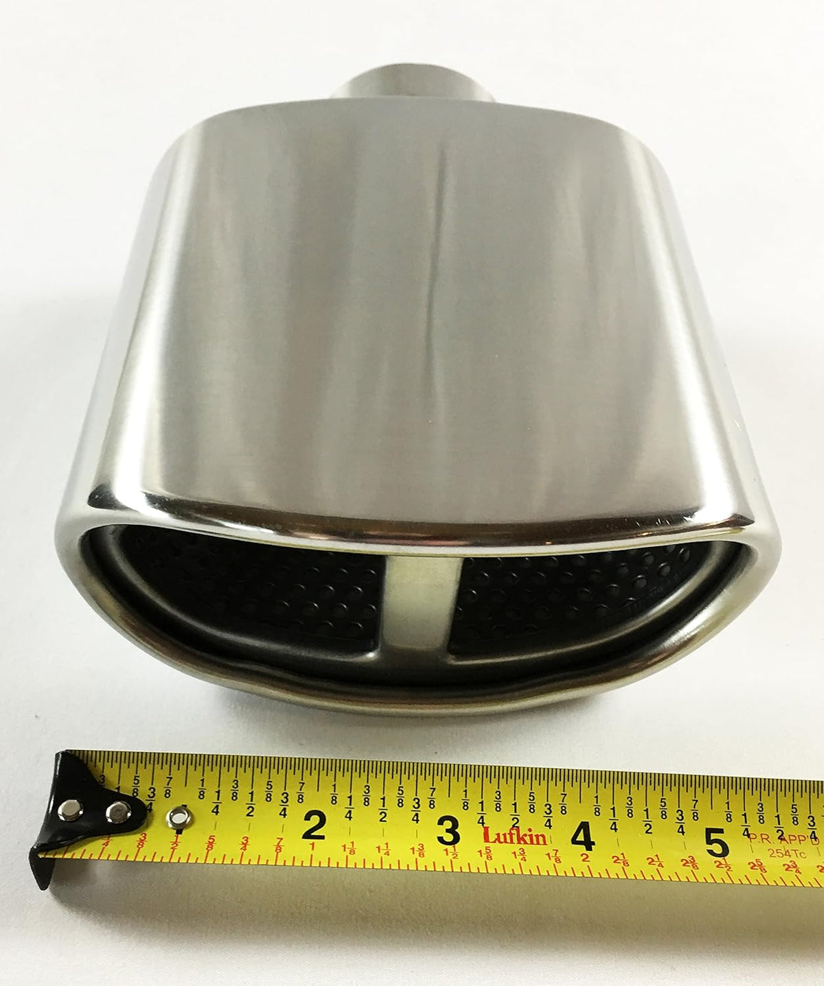 Double Wall Rolled Oval Split Stainless Steel Exhaust Tip Pack of 2 C6314