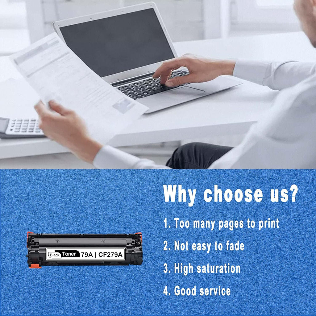 2-Pack Black Toner Cartridge for HP CF279A Printer R743251