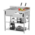 Stainless Steel Freestanding Utility Sink with Workbench Drawer G67978