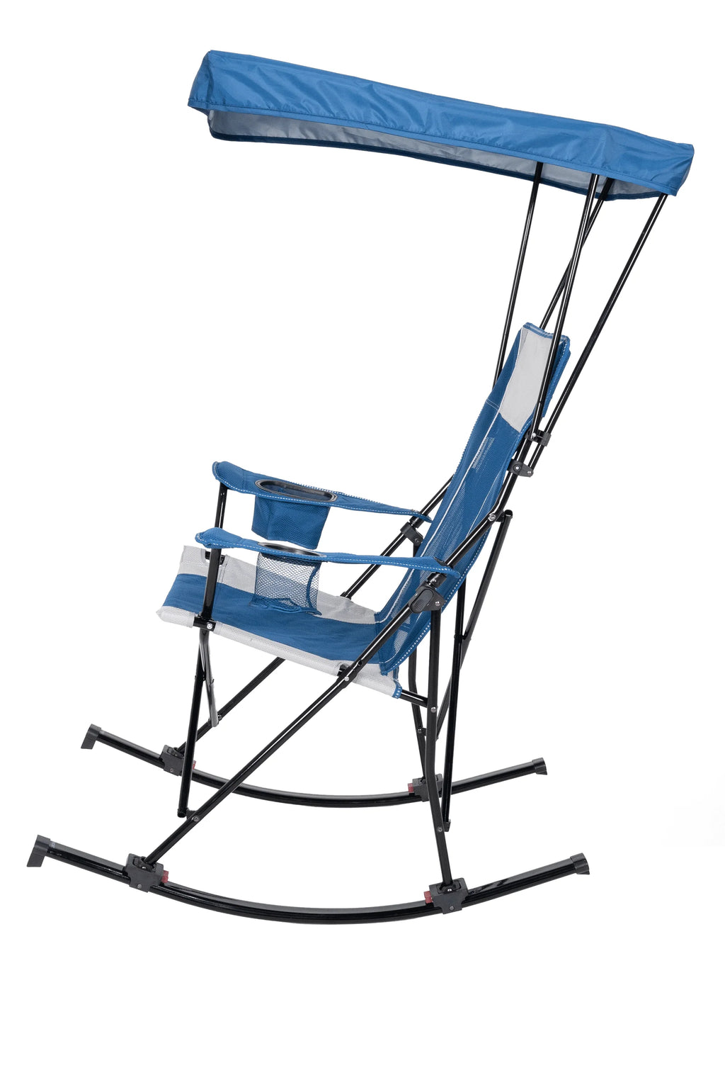 Blue and Grey Mesh Rocking Camp Chair with Canopy H268