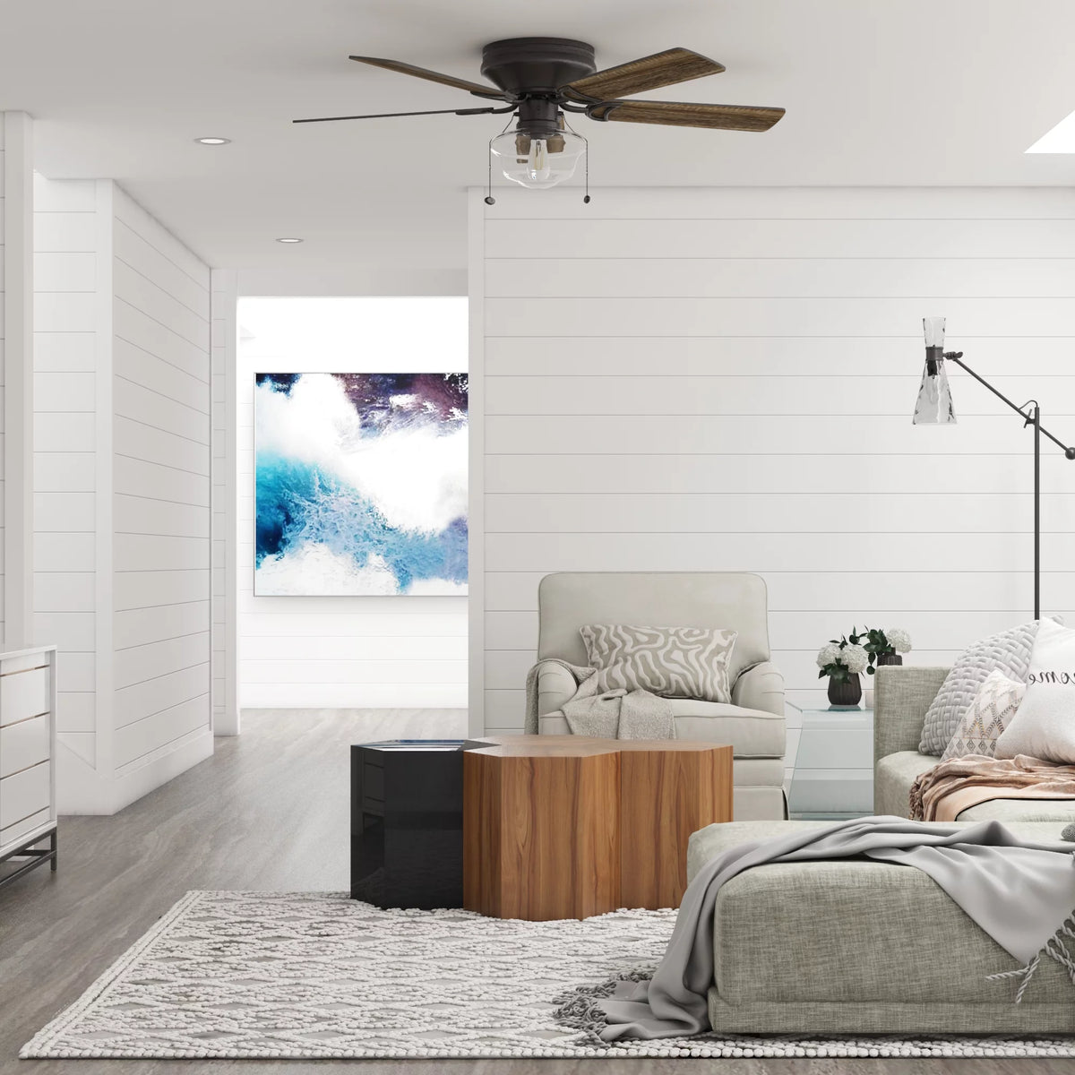 Bronze Indoor Ceiling Fan with Light S2825