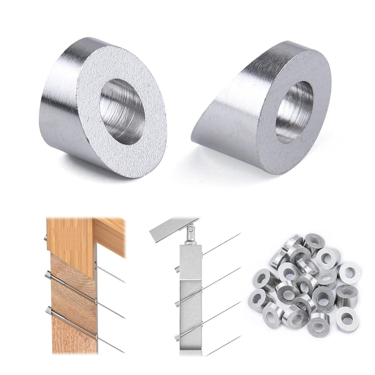 20Pack Stainless Steel Angle Beveled Washer 25 30 35 Degrees ID 1/4” F39938