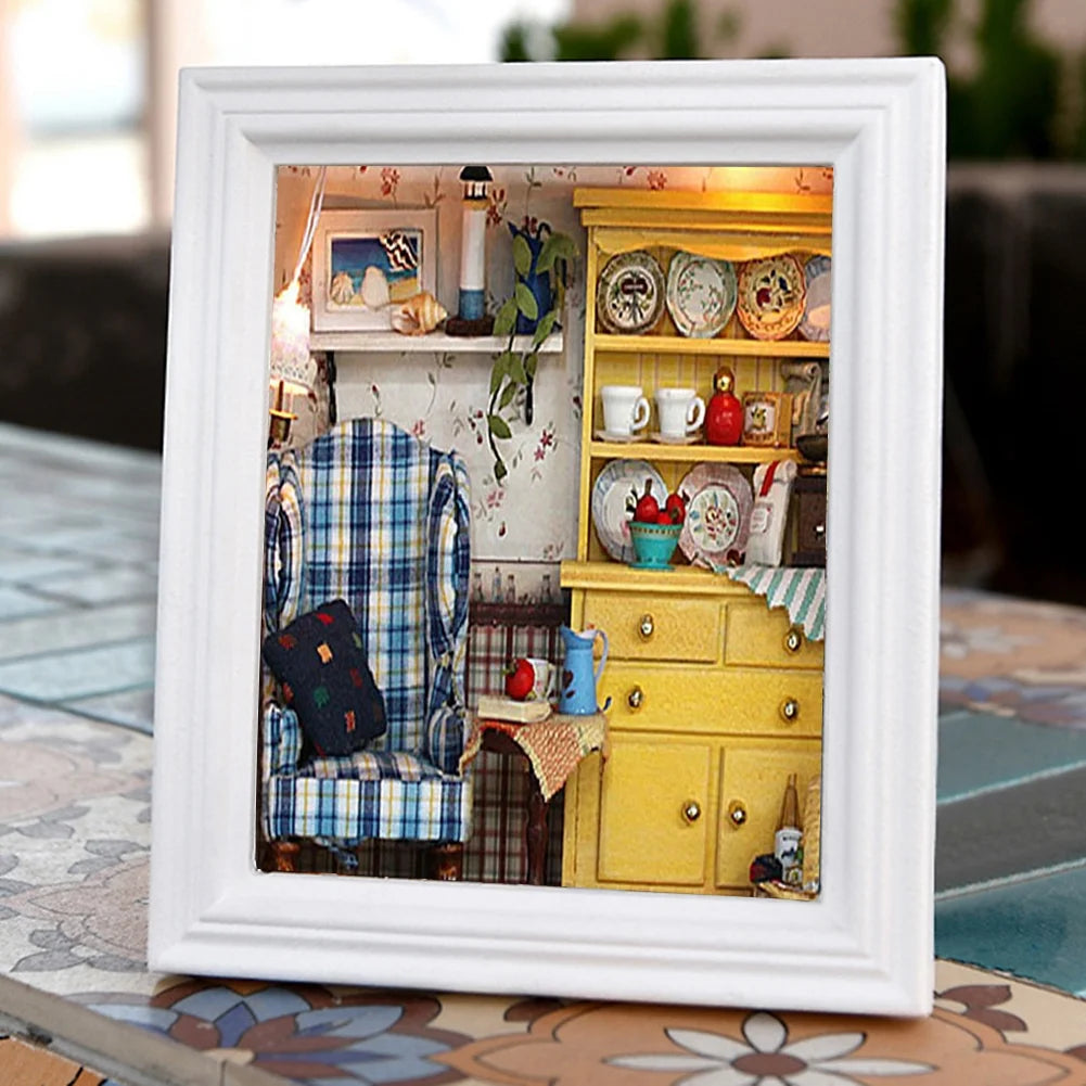 3D Doll House DIY Photo Frame Hut Toys F9236