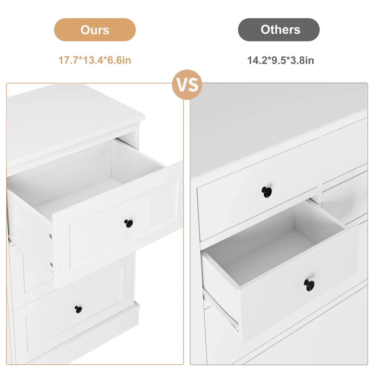 White 6 Drawer Wood Dresser V1772