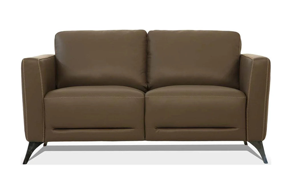 Brown Leather Love Seat W79737