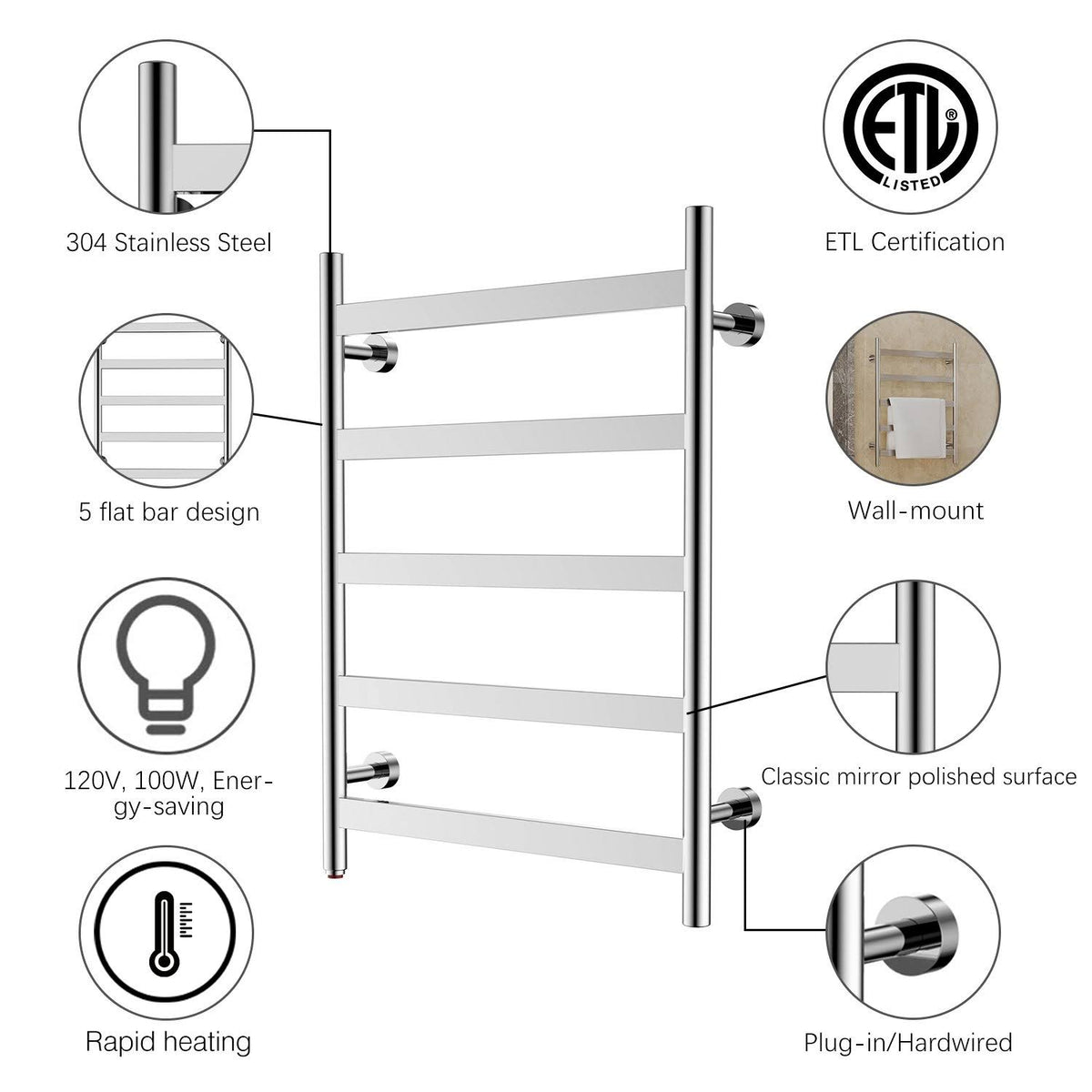 Brush Polish Towel Warmer B84621