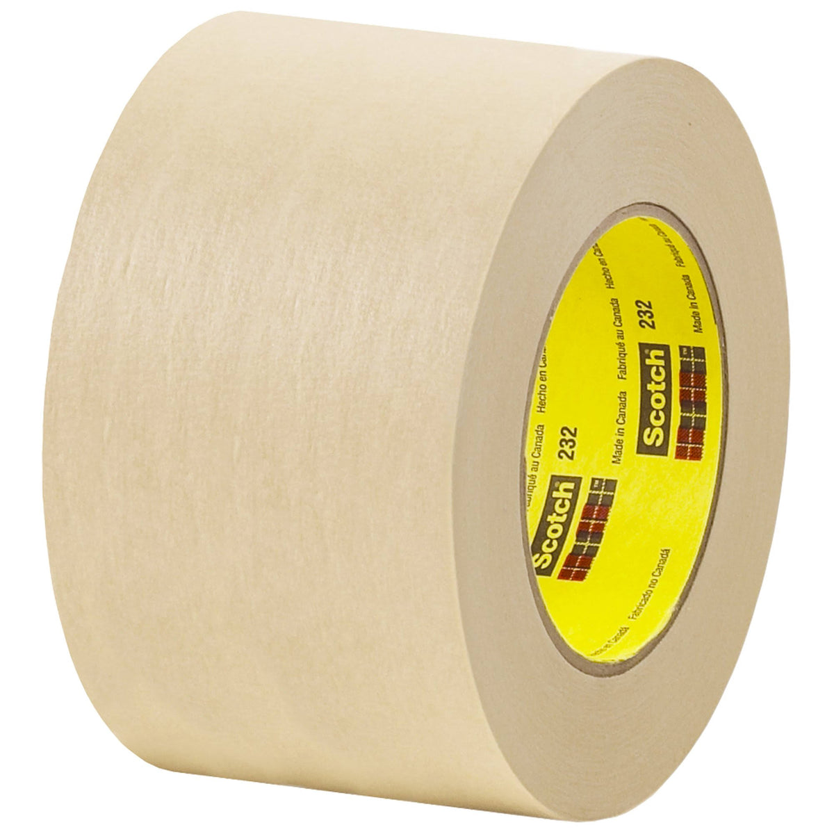 3M High Performance Masking Tape 232 Tan, 72 mm x 55 M 6.3 Mil N6675