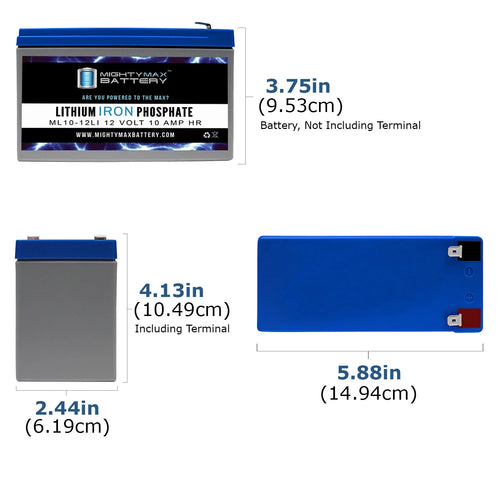 12V 10AH Lithium Replacement Battery 3 Pack C620925