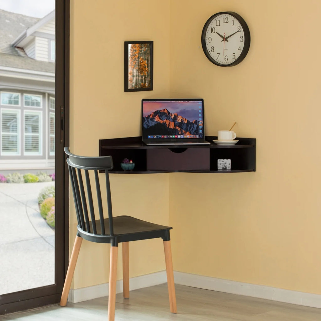 Heart Shaped Corner Desk with Drawer and Two Shelves C7581