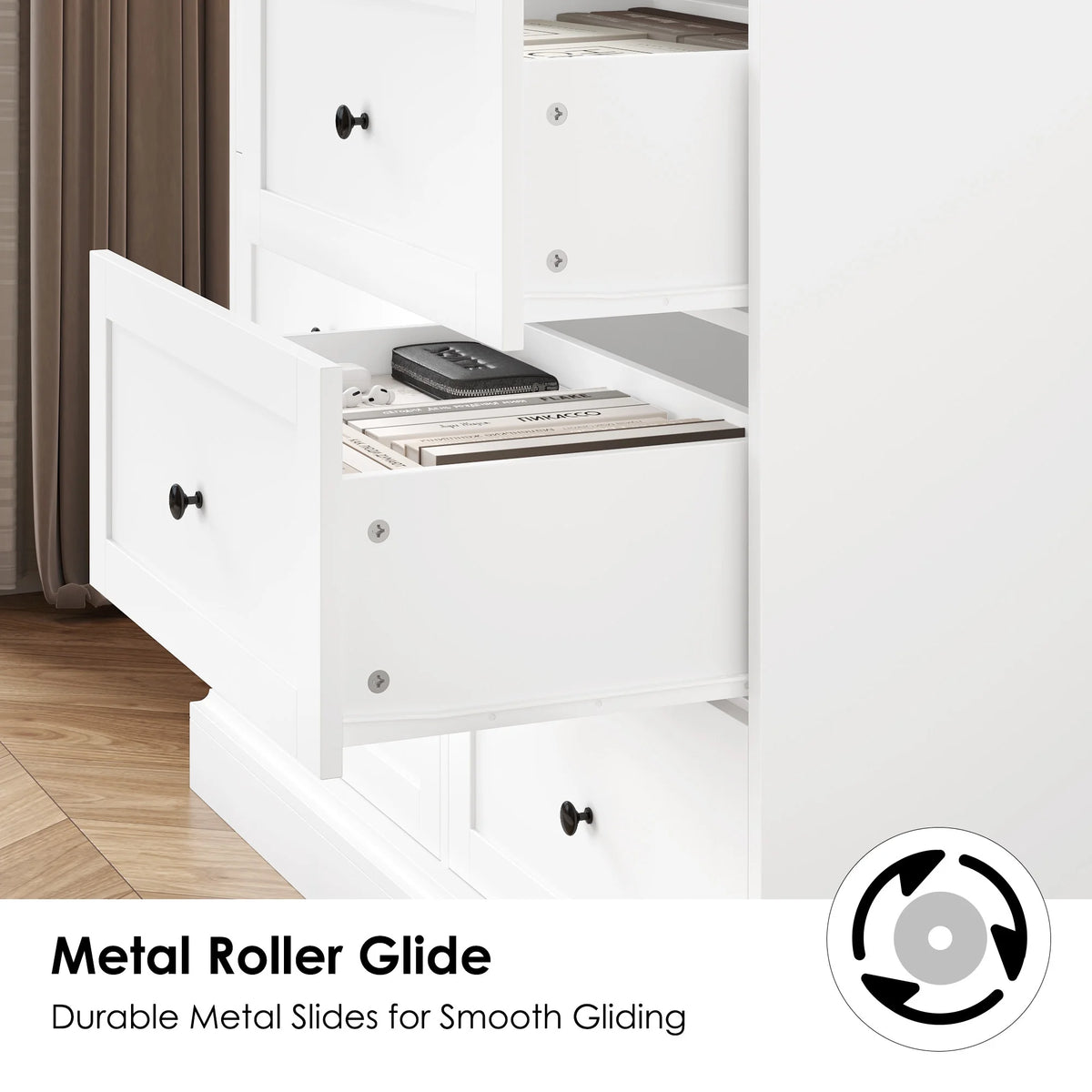 White 6 Drawer Wood Dresser V1772