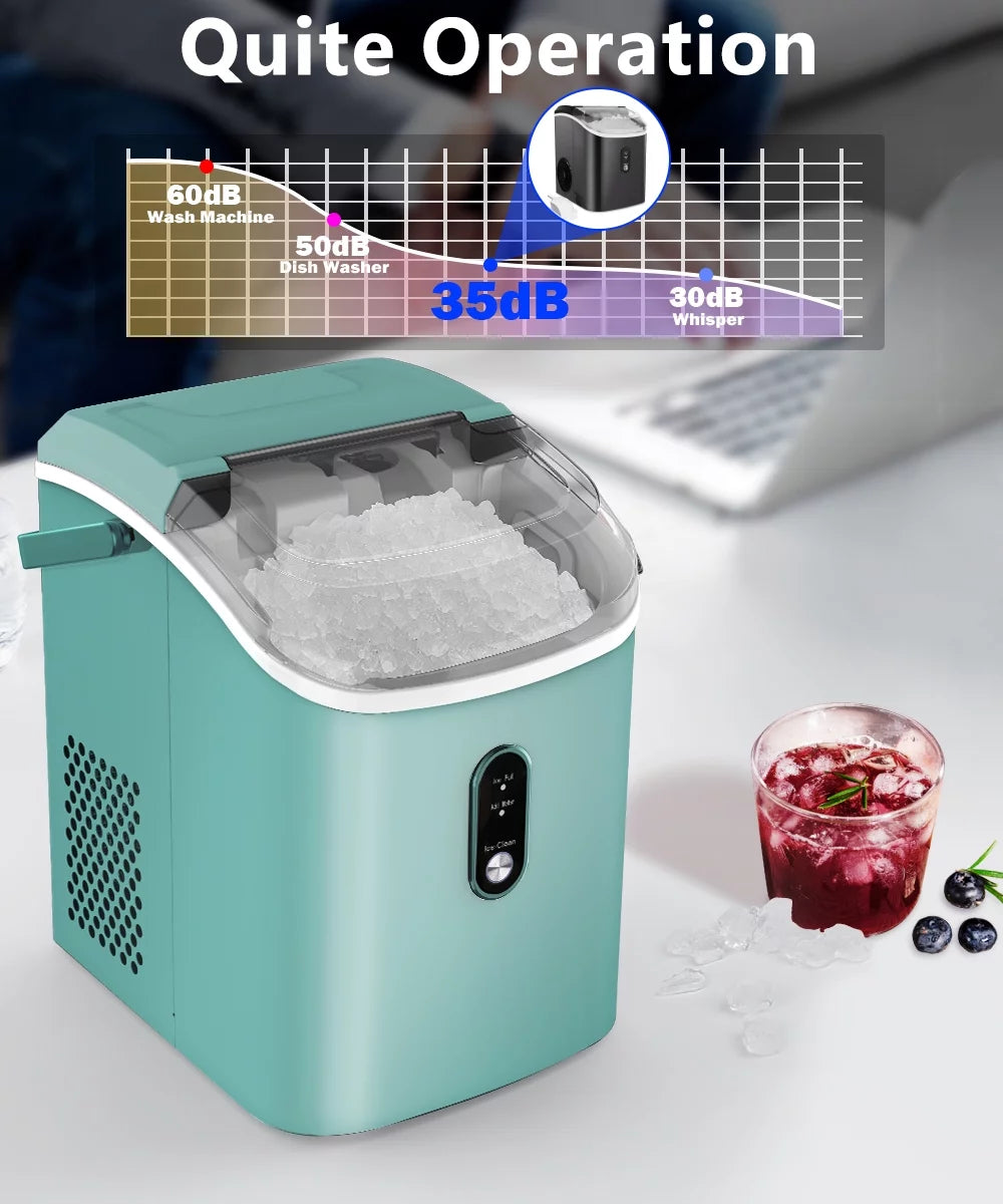 33lbs Countertop Ice Maker with Scoop, Black A447