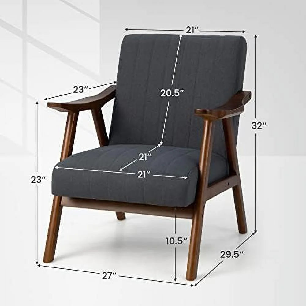 Mid-Century Modern Upholstered Accent Chair with Arms R680