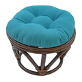 Rattan Footstool with Twill Cushion R734