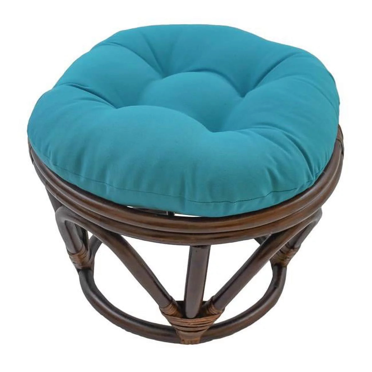 Rattan Footstool with Twill Cushion R734