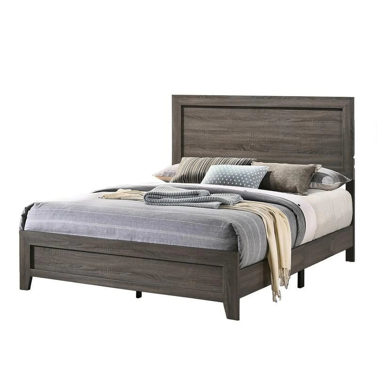 Twin Sized Gray Wood Bed C643845