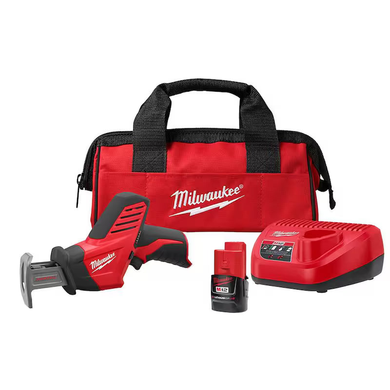 12V Cordless Reciprocating Saw Kit with Battery, Charger and Tool Bag V565
