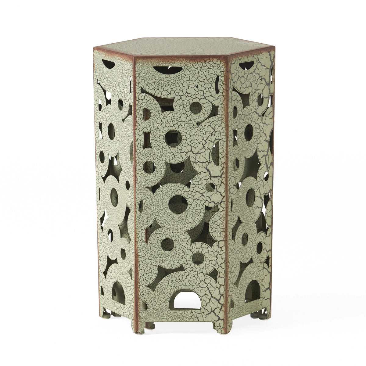 Set of 2 Antique Green Outdoor Accent Tables B7529