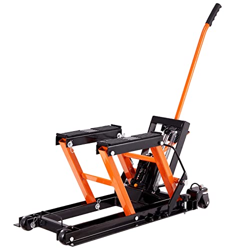 Hydraulic Motorcycle Lift Jack 1500 LBS Capacity with 4 Wheels K730995