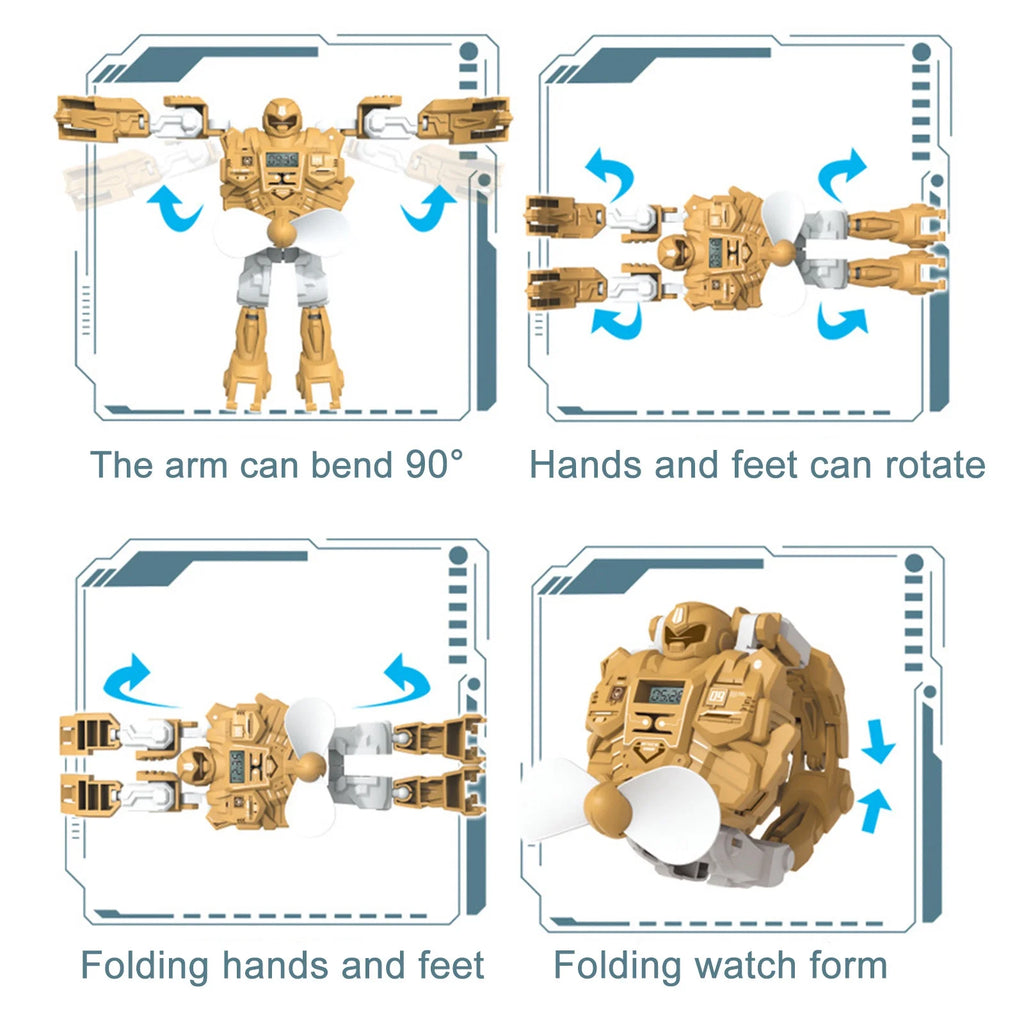Digital Watch 3 In 1 Deformation Robot with Fan D8179